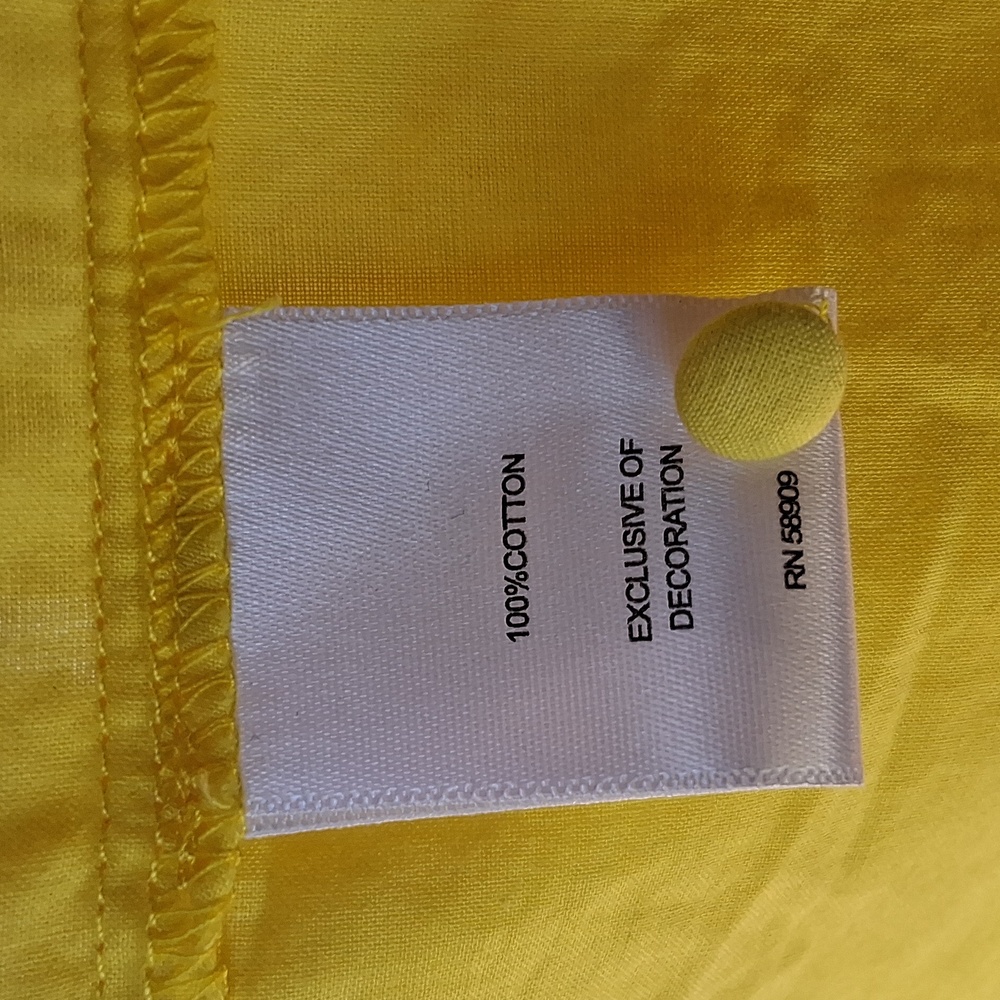 GIBSON & LATIMER Embroidered Floral Ruffled Button Front Neck Blouse Yellow XL - Picture 7 of 13